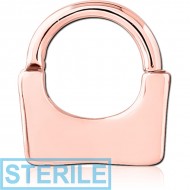 STERILE ROSE GOLD PVD COATED SURGICAL STEEL HINGED SEPTUM CLICKER PIERCING