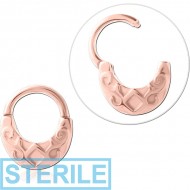 STERILE ROSE GOLD PVD COATED SURGICAL STEEL HINGED SEPTUM CLICKER PIERCING