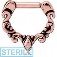 STERILE ROSE GOLD PVD COATED SURGICAL STEEL SEPTUM CLICKER PIERCING