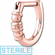 STERILE ROSE GOLD PVD COATED SURGICAL STEEL TRAGUS CLICKER PIERCING