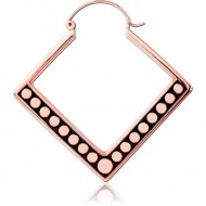 STERILE ROSE GOLD PVD COATED SURGICAL STEEL HOOP EARRING FOR TUNNEL