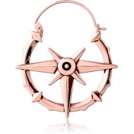 STERILE ROSE GOLD PVD COATED SURGICAL STEEL HOOP EARRING FOR TUNNEL