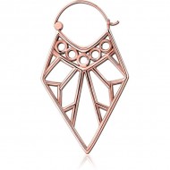 STERILE ROSE GOLD PVD COATED SURGICAL STEEL HOOP EARRING FOR TUNNEL PIERCING