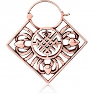 STERILE ROSE GOLD PVD COATED SURGICAL STEEL HOOP EARRING FOR TUNNEL PIERCING