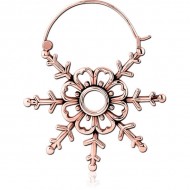 STERILE ROSE GOLD PVD COATED SURGICAL STEEL HOOP EARRING FOR TUNNEL PIERCING