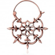 STERILE ROSE GOLD PVD COATED SURGICAL STEEL HOOP EARRING FOR TUNNEL PIERCING