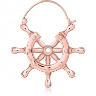 STERILE ROSE GOLD PVD COATED SURGICAL STEEL HOOP EARRING FOR TUNNEL PIERCING