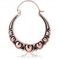 STERILE ROSE GOLD PVD COATED SURGICAL STEEL HOOP EARRING FOR TUNNEL PIERCING