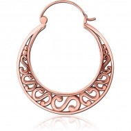 STERILE ROSE GOLD PVD COATED SURGICAL STEEL HOOP EARRING FOR TUNNEL