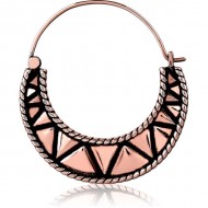 STERILE ROSE GOLD PVD COATED SURGICAL STEEL HOOP EARRING FOR TUNNEL PIERCING