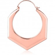 STERILE ROSE GOLD PVD COATED SURGICAL STEEL HOOP EARRING FOR TUNNEL PIERCING