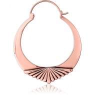 STERILE ROSE GOLD PVD COATED SURGICAL STEEL HOOP EARRING FOR TUNNEL