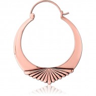 STERILE ROSE GOLD PVD COATED SURGICAL STEEL HOOP EARRING FOR TUNNEL PIERCING