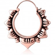 STERILE ROSE GOLD PVD COATED SURGICAL STEEL HOOP EARRING FOR TUNNEL PIERCING