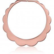 STERILE ROSE GOLD PVD COATED SURGICAL STEEL HOOP EARRINGS FOR TUNNEL - FLOWER