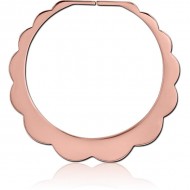 STERILE ROSE GOLD PVD COATED SURGICAL STEEL HOOP EARRINGS FOR TUNNEL - FLOWER PIERCING