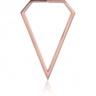 STERILE ROSE GOLD PVD COATED SURGICAL STEEL HOOP EARRINGS FOR TUNNEL - DIAMOND