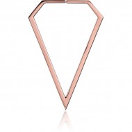 STERILE ROSE GOLD PVD COATED SURGICAL STEEL HOOP EARRINGS FOR TUNNEL - DIAMOND PIERCING