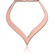 STERILE ROSE GOLD PVD COATED SURGICAL STEEL HOOP EARRINGS FOR TUNNEL - SPADE