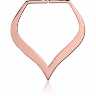 STERILE ROSE GOLD PVD COATED SURGICAL STEEL HOOP EARRINGS FOR TUNNEL - SPADE PIERCING
