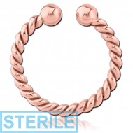 STERILE ROSE GOLD PVD COATED SURGICAL STEEL FAKE SEPTUM RING - ROPE