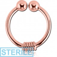 STERILE ROSE GOLD PVD COATED SURGICAL STEEL FAKE SEPTUM RING - BRAB WIRE