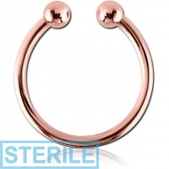 STERILE ROSE GOLD PVD COATED SURGICAL STEEL FAKE SEPTUM RING PIERCING