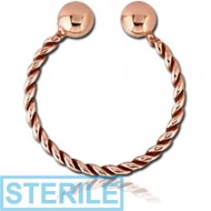 STERILE ROSE GOLD PVD COATED SURGICAL STEEL NOSE RING PIERCING