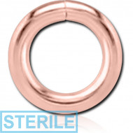 STERILE ROSE GOLD PVD COATED SURGICAL STEEL O RING PIERCING