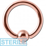 STERILE ROSE GOLD PVD COATED TITANIUM BALL CLOSURE RING