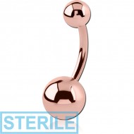 STERILE ROSE GOLD PVD COATED TITANIUM NAVEL BANANA PIERCING