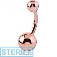 STERILE ROSE GOLD PVD COATED TITANIUM NAVEL BANANA