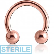 STERILE ROSE GOLD PVD COATED TITANIUM CIRCULAR BARBELL PIERCING