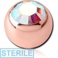 STERILE ROSE GOLD PVD COATED TITANIUM OPTIMA CRYSTAL JEWELLED MICRO BALL PIERCING