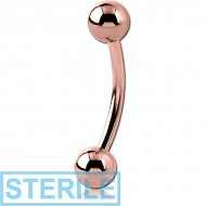 STERILE ROSE GOLD PVD COATED TITANIUM CURVED MICRO BARBELL PIERCING