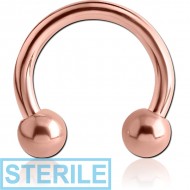 STERILE ROSE GOLD PVD COATED TITANIUM MICRO CIRCULAR BARBELL PIERCING