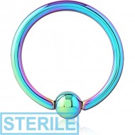 STERILE RAINBOW PVD COATED SURGICAL STEEL BALL CLOSURE RING