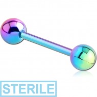 STERILE RAINBOW PVD COATED SURGICAL STEEL BARBELL