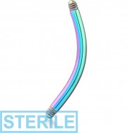 STERILE RAINBOW PVD COATED SURGICAL STEEL CURVED BARBELL PIN
