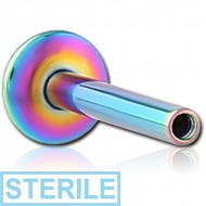STERILE RAINBOW PVD COATED SURGICAL STEEL INTERNALLY THREADED MICRO LABRET PIN