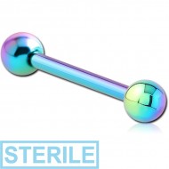 STERILE RAINBOW PVD COATED SURGICAL STEEL MICRO BARBELL