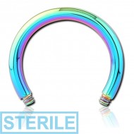 STERILE RAINBOW PVD COATED SURGICAL STEEL CIRCULAR BARBELL PIN