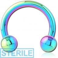 STERILE RAINBOW PVD COATED SURGICAL STEEL MICRO CIRCULAR BARBELL