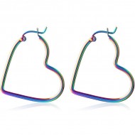 STERILE RAINBOW PVD COATED SURGICAL STEEL WIRE HOOP EARRINGS