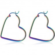 STERILE RAINBOW PVD COATED SURGICAL STEEL WIRE HOOP EARRINGS