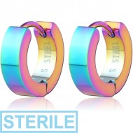 STERILE RAINBOW PVD COATED STAINLESS STEEL HUGGIES PAIR