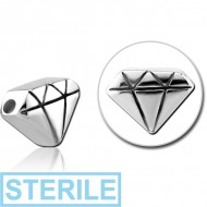STERILE SURGICAL STEEL ATTACHMENT FOR BALL CLOSURE RING - DIAMOND PIERCING