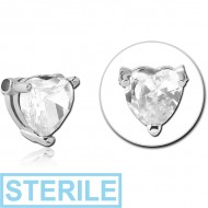 STERILE SURGICAL STEEL ATTACHMENT FOR BALL CLOSURE RING - HEART PIERCING