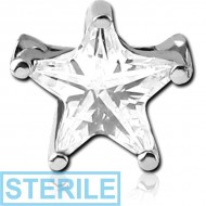 STERILE SURGICAL STEEL ATTACHMENT FOR BALL CLOSURE RING - STAR PIERCING
