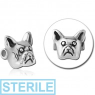 STERILE SURGICAL STEEL ATTACHMENT FOR BALL CLOSURE RING - HEAD DOG PIERCING
